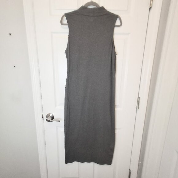 SYNERGY Organic Clothing Gray Cotton Sleeveless Snap Dress in XL - Picture 4 of 10